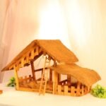 Christmas Crib Large Size (72 cm x 33 cm x 45 cm) for up to 10 inch Figurines (with SPOT Light) - Fast Shipping to USA & Canada