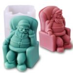Santa Claus Candle Mould,Christmas Candle Moulds for DIY Handmade Candles, Soaps, Cake Decorations - Fast Shipping to USA & Canada