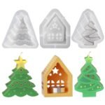 3Pcs Christmas Candle Moulds, Molds for Candle Making, Material Mold for DIY Home Decor, Religious Crafts & Wax Sculptures - Easy Release, Durable Candle Mold for Candle Making Enthusiasts (3pcs) - Fast Shipping to USA & Canada
