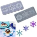 1 Pcs 3 Cavity Christmas Snowflake Resin Molds, 3 Different Shapes Christmas Ornaments Resin Molds, Xmas Silicone Molds for Epoxy Resin Casting Jewelry Keychain Christmas Tree Pendant Decor SLH 974 (PACK OF 1) - Fast Shipping to USA & Canada