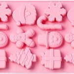 Christmas Chocolate Molds, 14 Cavity Candy Cane Snowman Snowflake Gift Box Gingerbread Man Silicone Mold Non-Stick Silicone Molds for Christmas Home Party Supply - Fast Shipping to USA & Canada