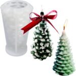 Big Christmas Tree Candle Mold Silicone Soap Epoxy Resin Wax Mold 3D Xmas Tree Moulds for Candle Making Craft Cake Chocolate Making DIY Christmas Party Gift Home Party Decoration - Fast Shipping to USA & Canada