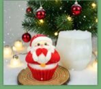 Christmas Santa Claus Cupcake Shape Silicone Candle Mould, Cake Cupcake Jelly Pudding Topper, Scented or Unscented Aromatherapy Candle Mould, Soy Wax Candle, DIY Craft Projects SLH 927165 (PACK OF 1) - Fast Shipping to USA & Canada - Image 4