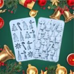 16 Slot Christmas Chocolate Mold Candy Baking 3D Reindeer Snowflake Cane Xmas Tree Santa Claus Shape Mold DIY Handmade Soap Candles Jelly Fondant Gummy Cake Cupcake Decoration Desserts Mold - Fast Shipping to USA & Canada - Image 5
