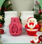 Christmas Santa Claus Cupcake Shape Silicone Candle Mould, Cake Cupcake Jelly Pudding Topper, Scented or Unscented Aromatherapy Candle Mould, Soy Wax Candle, DIY Craft Projects SLH 927165 (PACK OF 1) - Fast Shipping to USA & Canada - Image 5
