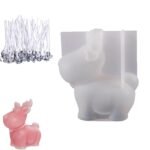 Candle Making Moulds, 1PCS Christmas Reindeer Silicone Mold Set with 50 Candle Wicks for Candles Making, DIY Candle Mould for Resin Art, Festive Holiday Decorations, Handmade Craft Supplies - Fast Shipping to USA & Canada