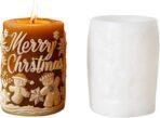 RKPM HOMES Cylinder Christmas Theme Candle Mold I 3D Fondant Deer Gingerbread Man Silicone Scented Wax Mould I Succulent Molds for DIY Handmade Ornament Cake decor Aromatherapy Soap Resin Art Craft (B) - Fast Shipping to USA & Canada