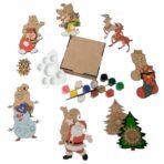 LIGHTER HOUSE DIY Christmas Ornament Painting Activity Kit, Christmas Decoration Craft Making Kit with Box Packing | Decorate and Paint Your Own Wooden Ornaments Kits ?(Pack of 01) - Fast Shipping to USA & Canada