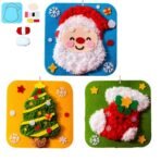 squishy 3 PCS Needle Art Kit, Creative Needle Kit, Christmas Santa + Tree + Sock Embroidery Kit for Beginners, Stitching Kit for Aged 5-12, Fun Educational Activity for Road Trips & Weekend - Fast Shipping to USA & Canada