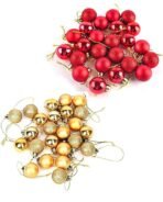 VRB Dec? 24 Pcs Christmas Balls Ornaments Shatterproof Gold Xmas Trees Parties Decorations Balls for Holiday Wedding Party Decoration,with Hanging Hole (Golden & Red Mix 4 Cm) - Fast Shipping to USA & Canada