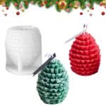 Christmas Pine Cone Candle Mold I 3D Pinecone Silicone Mould I Christmas Epoxy Resin Moulds I for DIY Handmade Chocolate, Candle Making, Cake decor, Aromatherapy, Soap, Resin Art Craft Making, Home Party Decoration (Pine Cones) - Fast Shipping to USA & Canada