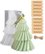 12PCS Christmas Candle Mold Set for DIY Crafts, Christmas Tree Candle Mould, Candle Making Kit with Reusable Silicone Molds, Perfect for Holiday Gifts and Aromatherapy - Fast Shipping to USA & Canada