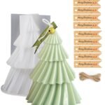 12PCS Christmas Candle Mold Set for DIY Crafts, Christmas Tree Candle Mould, Candle Making Kit with Reusable Silicone Molds, Perfect for Holiday Gifts and Aromatherapy - Fast Shipping to USA & Canada