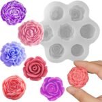 7 Cavity Rose Peony Flower Silicone Candle Mould for Chocolate Fondant Candy Cake Decoration Cupcake Topper Jelly Dessert Ice Cube Wax Soap Bath Bomb Floral Carnation Resin Craft Jewelry Mold - Fast Shipping to USA & Canada
