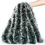 VRB Dec TM 6 Pcs Christmas 6Ft Tinsel Garland Xmas Tree/Christmas Tree Decoration Home Wedding Decoration for New Year Party Indoor/Outdoor Home Decor (Snow Green - 6 Pcs), 10 Cm - Fast Shipping to USA & Canada