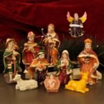 TIED RIBBONS Christmas Nativity Crib Set Baby Jesus for Home Decoration- Christmas Gifts for Family Friends - (Resin, Multicolor, 10 Piece) - Christmas Decorations Items for Home - Xmas Crib Statue - Fast Shipping to USA & Canada