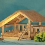 Christmas Crib Standard Size (40 cm x 33 cm x 34 cm) for up to 7 inch Figurines (with SOPT-Light) - Fast Shipping to USA & Canada