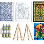 The Brown Box DIY Glass Painting Kit ? Acrylic Sheets (15?20 cm), 6 Glass Colors, Outliner, Design Templates & Easel Stands ? Hobby Craft Kit for Kids & Adults, Corporate Workshops, Diwali DIY Activity & Gift - Fast Shipping to USA & Canada