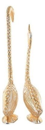 JaipurCrafts Aluminium Pair of Kissing Duck Showpiece, 14 in, Golden, 1 Piece - Fast Shipping to USA & Canada - Image 3