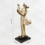Xtore Stylish Modern Eleganct Couple Resin Romantic Figurine Statue for Home Decor (Pack of 1, Golden Brown) - Fast Shipping to USA & Canada - Image 4