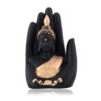 Craftvatika Golden Handcrafted Palm Buddha Idol for Home,Office and Gifts - Palm Buddha Hand Statues for Living Room Mandir Pooja Room Living Room Diwali Decor - Fast Shipping to USA & Canada - Image 2