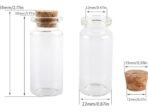 VRB Dec Tm Mini/Tiny Glass Jars With Wood Cork Stoppers,Wishing/Message Bottle For Decorations Lovely Small Wish Bottle Tiny Clear Empty Wishing Message Vial With Cork Jars(Pack Of 12 Pcs),Black - Fast Shipping to USA & Canada - Image 2