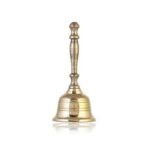 Craftvatika Brass Hand Bell for Pooja Ghanti for Mandir, Home and Office Temple Prayer Bell Ghanti for Decoration (1.6 x 3.8 inches, Golden) - Fast Shipping to USA & Canada - Image 4