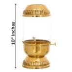 Webelkart Premium Pure Brass Akhand Diya with Adjustable Bati for Puja, Jyot Diya for Diwali Decor,100% Pure Brass Diya for Home, Oil Wick Lamp Deepak ( 10" Inches ) - Fast Shipping to USA & Canada - Image 4