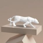 Xtore Modern Geometric White Panther for Home Decor (Pack of 1, White) - Fast Shipping to USA & Canada - Image 3