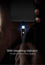 Xtore 2.4A Fast charging Type C Cable with smart Auto Disconnect | Compatible with all Android Phone with Type C connector | LED Indicator | Data and Charge at the same time - (120cm, Black) - Fast Shipping to USA & Canada - Image 2