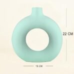 Xtore Beautiful Ceramic Donut Vase for Home Decor (Pack of 1, Light Green) - Fast Shipping to USA & Canada - Image 4