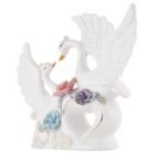Xtore Modern Swan with Multicolour Flower Design for Home Decor (Pack of 1, White) - Fast Shipping to USA & Canada - Image 5