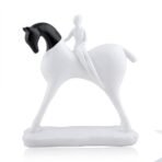 Xtore Modern Artistic Horse and Rider Figurine | Resin Home Decor Accent | Unique Art Piece for Living Room, Office, or Entryway | Elegant and Sleek Design - Fast Shipping to USA & Canada - Image 3