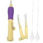 VRB Dec 1 Set Punch Needle Set for Beginners - 3 Needle Sizes Threader, Embroidery Pen with Instructions - DIY Craft & Embroidery Tool,Sewing, Knitting, Embroidery Needle Punch (1 Set --- Purple punch needle set for embroidery) - Fast Shipping to USA & Canada - Image 4