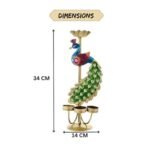 CraftVatika Elegant Metal Peacock Candle Holder - Perfect Home Decoration Diwali, Intricate Design Tealight Candle Holders for Home Diwali Christmas DECOR (Single Side) - Fast Shipping to USA & Canada - Image 3