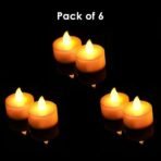 One94Store Mini LED Tea Light Candles | Flameless & Smokeless Decorative Acrylic Candles for Home, Diwali, Christmas, Festivals & Gifting,(2 cm, Yellow, Pack of 6) - Fast Shipping to USA & Canada - Image 2