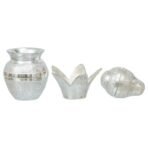 Webelkart Premium Plated Pooja Kalash with Coconut for Pooja Decor with Red Velvet Box/Swastik Kalash for Puja Temple Home Decorative Item/Diwali Gift Item/mangal Kalash (Silver) - Fast Shipping to USA & Canada - Image 4