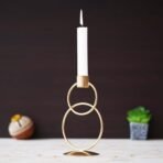 Webelkart Premium Decorative Rings Candlestick Holder for Home and Dining Table Decor/Tealight Candle Holder for Home and Office Decor - (6.5 inches Gold) (Pack of 1) - Fast Shipping to USA & Canada - Image 2