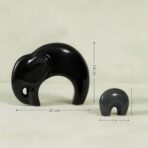 Xtore Home DECOR Lucky Charm Elephant Mother & Kid | Piano Finish Ceramic Figures - (Set of 2 Piece, Black and Grey) - Fast Shipping to USA & Canada - Image 4