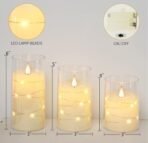 VRB Dec 3pcs Pillar Candles Acrylic Flameless & Smokeless Decorative Candles Led Tea Light Candle Perfect for Gifting, Home,Diwali, Christmas,Decorative Candle,Birthday (Model 8) - Fast Shipping to USA & Canada - Image 4