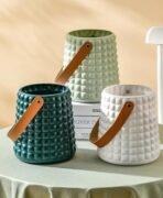 VRB DecTM Big Plastic Ceramic Vase With Handle for Flowers, Pampas Grass, Plants - Home, Office, Living Room Centerpiece (White) - Fast Shipping to USA & Canada - Image 4