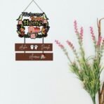 Webelkart Premium Wooden Welcome To Our Home Customised Wall Hanging Name Plate For Home Entrance outdoor, Wooden Hanging House Name Plate - (16 x 10 inches) - Fast Shipping to USA & Canada - Image 2