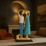 Xtore Graceful Dancing Couple Figurine | Resin Home Decor Accent | Unique Art Piece for Living Room, Dining Room, or Entryway | Elegant and Dynamic Design | Perfect Wedding - Fast Shipping to USA & Canada - Image 3