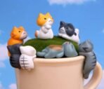 VRB Dec 1 Set Miniature Showpiece Set for Home Decor, car Dashboard,Valentine,Living Room,Gifts Figurines,Cake Decoration Items,Figurines for Home Decor. ((6 Pcs Lazyy Cat Miniature)) - Fast Shipping to USA & Canada - Image 2