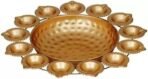 Webelkart Gold Polish Diya Shape Flower Decorative Urli Bowl for Home Handcrafted Bowl for Floating Flowers and Home,Office and Table Decor- Diwali Decorations Items 1 L - Fast Shipping to USA & Canada - Image 3