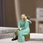 Xtore Beautiful Hand Painted Medium Size Resin Sitting Romantic Couple (Pack of 1, Multicolor) - Fast Shipping to USA & Canada - Image 5