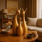 Xtore Lavish Gold Home Decor Lucky Deer Family Ceramic Figurine (Set of 3, Gold Matte) - Fast Shipping to USA & Canada - Image 3