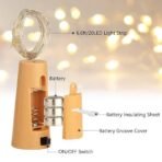 One94Store 20 LED Warm White Wine Bottle String Lights, 2M Copper Wire Fairy Lights, Battery Operated, Ideal for Bottles, Parties, Weddings, Home Decor - (Pack of 5) - Fast Shipping to USA & Canada - Image 2