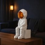 Xtore Modern Abstract White and Gold Figurine | Resin Home Decor Accent | Unique Art Piece for Living Room, Office, or Gallery | Contemporary and Thought - Provoking Design - Fast Shipping to USA & Canada - Image 5