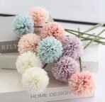 VRB Dec Artificial Chrysanthemum Ball Hydrangea Fake Flowers Sticks Bunch for Home Decor,Room Decorations, Living Room Table Decoration Plants (Without Vase Pot) (Mix - 5 pcs) - Fast Shipping to USA & Canada - Image 4